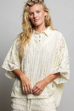 Load image into Gallery viewer, POL OVERSIZED Vintage Lace Collared Poncho Top in Natural
