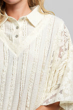 Load image into Gallery viewer, POL OVERSIZED Vintage Lace Collared Poncho Top in Natural

