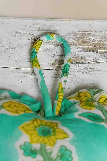 POL Floral Heart Quilted Charm in Mint