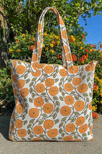 Load image into Gallery viewer, POL Quilted Jumbo Woven Tote in Honey Floral
