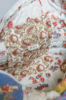 POL Multicolor Floral Patchwork Quilted Tote Bag in Cream Multi