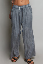 Load image into Gallery viewer, POL Embroidered Tassel Drawstring Wide Leg Pants in Charcoal
