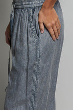 Load image into Gallery viewer, POL Embroidered Tassel Drawstring Wide Leg Pants in Charcoal
