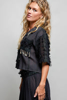 POL OVERSIZED Cropped Top in Black