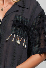 Load image into Gallery viewer, POL OVERSIZED Cropped Top in Black

