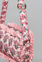 Load image into Gallery viewer, POL Ruffle Trim Quilted Crossbody Bag in Pink Multi

