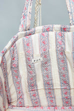 Load image into Gallery viewer, POL Hand Block Print Quilted Cotton Tote Bag in Ivory Multi
