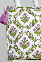 POL Bow Printed Quilted Pouch in Lilac Multi