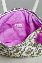 Load image into Gallery viewer, POL Bow Printed Quilted Pouch in Lilac Multi
