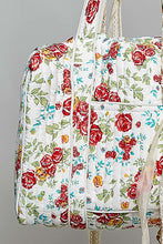 Load image into Gallery viewer, POL Contrast Piping Quilted Cotton Tote Bag in Ivory Multi
