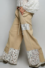 Load image into Gallery viewer, POL Double Gauze Patched Wide Leg Pants in Latte Multi
