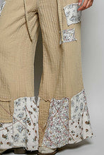 Load image into Gallery viewer, POL Double Gauze Patched Wide Leg Pants in Latte Multi
