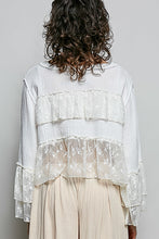 Load image into Gallery viewer, POL Gauze and Sheer Lace Top in Off White
