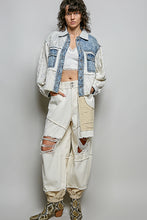 Load image into Gallery viewer, POL Patchwork Twill Button-Up Shirt in Denim Multi

