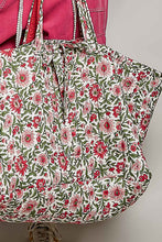 Load image into Gallery viewer, POL Jumbo Quilted Cotton Drawstring Tote Bag in Pink Multi
