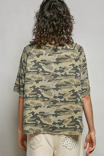 POL Everyday Top in Camo ON ORDER