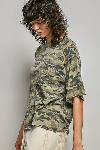 POL Everyday Top in Camo ON ORDER
