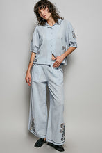 Load image into Gallery viewer, POL Cotton Embroidered Top in Sky Multi
