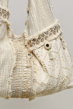Load image into Gallery viewer, POL Boho Patchwork and Tassel Detailed Hobo Bag in Natural/Multi
