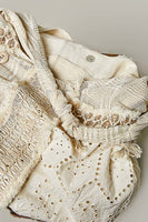 POL Boho Patchwork and Tassel Detailed Hobo Bag in Natural/Multi