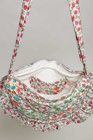POL Ruffle Trim Quilted Cotton Crossbody Bag in Ivory Multi