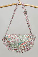 POL Ruffle Trim Quilted Cotton Crossbody Bag in Ivory Multi