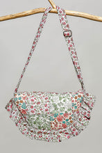 Load image into Gallery viewer, POL Ruffle Trim Quilted Cotton Crossbody Bag in Ivory Multi
