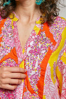 POL Mixed Floral Print High Low Dress in Pink Multi