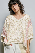 Load image into Gallery viewer, POL OVERSIZED Textured Floral Print and Lace Poncho Top in Pink Multi
