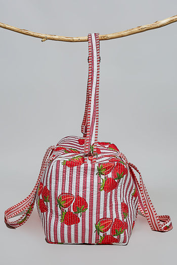 POL Multicolor Quilted Convertible Shoulder Bag in Red Multi