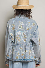 Load image into Gallery viewer, POL Sequin and Embroidery Detailed Jacket in Denim
