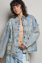 Load image into Gallery viewer, POL Sequin and Embroidery Detailed Jacket in Denim
