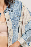 POL Vintage Embroidered Denim Shirt in Denim