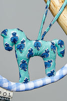 POL Patchwork Horse Quilted Bag Charm in Aqua