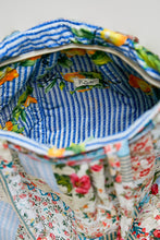 Load image into Gallery viewer, POL Quilted Mixed Patch Tote in Ivory/Blue

