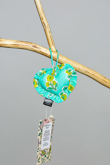 POL Floral Heart Quilted Charm in Mint