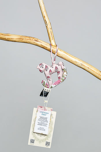 POL Patchwork Horse Quilted Bag Charm in Pink