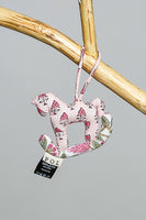 POL Patchwork Horse Quilted Bag Charm in Pink