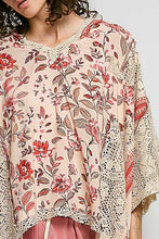 Load image into Gallery viewer, POL Mixed Floral Crochet Hoodie Top in Rose Pink Multi
