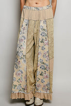 Load image into Gallery viewer, POL French Terry Patchwork Pants with Ruffle Hem in Dusty Choco
