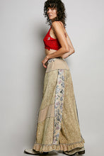 Load image into Gallery viewer, POL French Terry Patchwork Pants with Ruffle Hem in Dusty Choco
