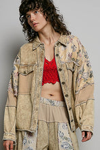 Load image into Gallery viewer, POL French Terry Patchwork Jacket in Dusty Choco
