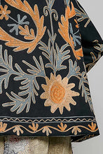 Load image into Gallery viewer, POL Lightweight Open Front Embroidered Jacket in Black Multi
