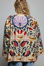 Load image into Gallery viewer, POL Embroidered Tie-Front Kimono Cardigan in Cream
