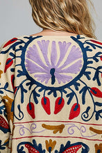 Load image into Gallery viewer, POL Embroidered Tie-Front Kimono Cardigan in Cream

