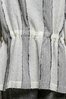 POL Textured Stripe Drawstring Shirt in Natural/Black
