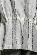 Load image into Gallery viewer, POL Textured Stripe Drawstring Shirt in Natural/Black
