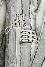 Load image into Gallery viewer, POL Textured Stripe Drawstring Shirt in Natural/Black
