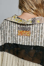 Load image into Gallery viewer, POL CROPPED Mixed Print and Crochet Top in Black Yellow Multi
