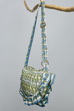 Load image into Gallery viewer, POL Ruffle Trim Quilted Cotton Crossbody Bag in Green Multi
